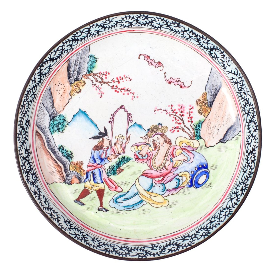 Chinese Canton Enamel European Subject Plate (1 of 4)