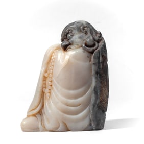 Chinese Carved Soapstone Figure of Bodhidharma