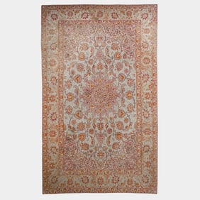 Persian Silk Hand Knotted Tabriz Rug