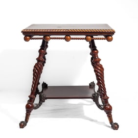 Antique Hunzinger Style Parlor Library Side Table