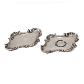 Two Antique Sterling Silver Trays