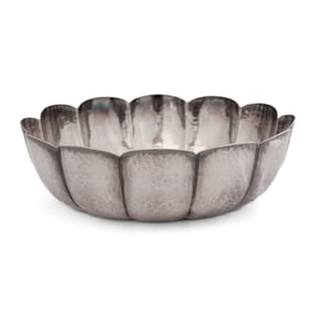 Vintage Modernist Hand Hammered 835 Silver Bowl