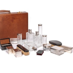 French Silver Gentleman's Travel Vanity Case