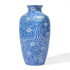 Japanese Blue & White Hirado Porcelain Vase
