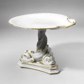 Wedgwood Pearlware Dolphin Pedestal & Shell Tazza