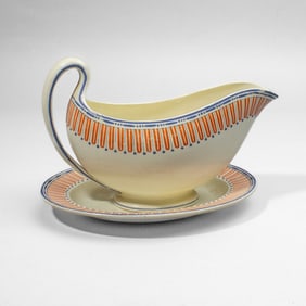 Wedgwood Creamware Gravy Boat & Underplate