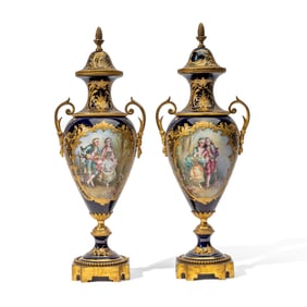 Pair Sevres Chateau Des Tuileries Urns