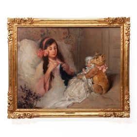 Gabriel Nicolet "Restful Company" Oil on Canvas