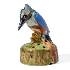Weller Pottery Kingfisher Flower Frog