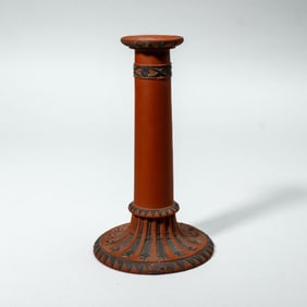 Wedgwood Rosso Antico Candlestick / Staple Repairs