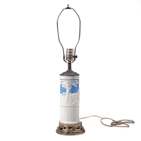 Wedgwood Creamware "D'ye Ken" Hunting Scene Lamp
