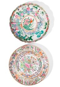 2 Chinese Rose Medallion / Rose Mandarin Plates