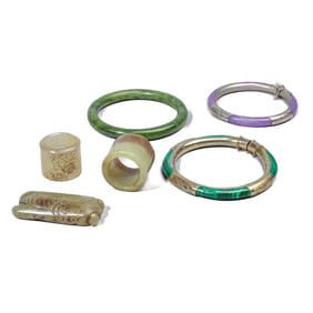 Chinese Hardstone Bangles / Thumb Rings