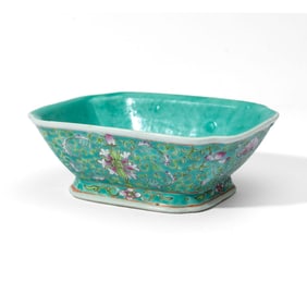 Chinese Porcelain Turquoise Ground Dish