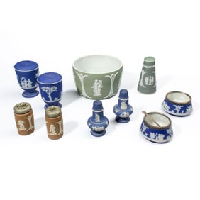 Group Wedgwood Salt & Pepper Shakers / Cellars