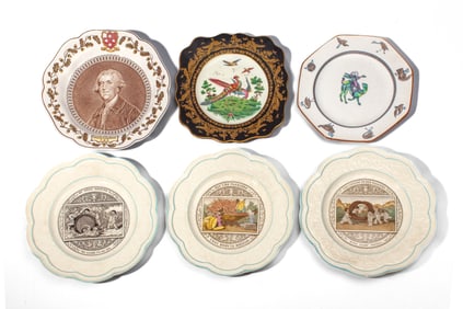 Six Wedgwood Plates / Card Motto Series
