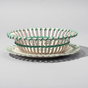 Wedgwood Queensware / Creamware Basket & Tray