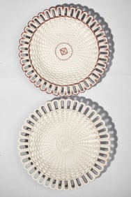 2 Wedgwood Queensware / Creamware Basket Plates