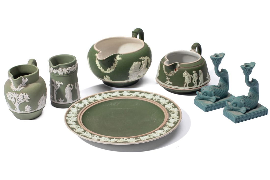 Group Wedgwood Green Jasper Creamers / Articles (1 of 5)