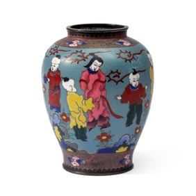 Japanese Cloisonne "Boys" Vase