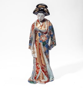 Japanese Kutani Porcelain Figure of a Geisha