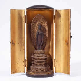 Japanese Zushi Amitabha Buddha Portable Shrine