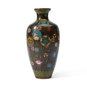Japanese Meiji Period Kyoto School Cloisonne Vase
