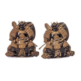Pair Japanese Samurai Card Holders