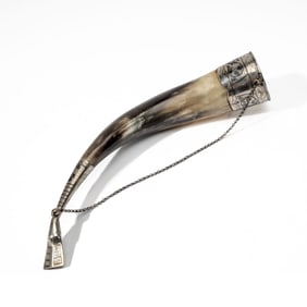 Vintage Russian Mounted Drinking Horn