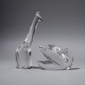Baccarat France Crystal Swan & Giraffe