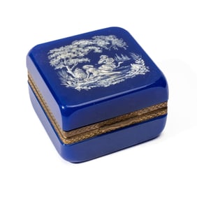 Vintage Murano Opaline Glass Box Casket