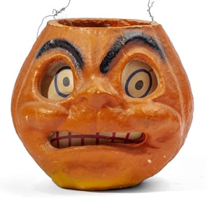 Antique Halloween Paper Mache Jack-O-Lantern