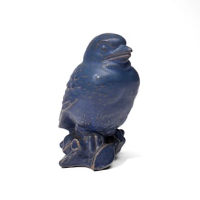 Johannes Hansen Blue Glazed Ceramic Bird Figurine