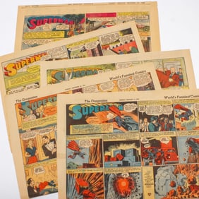 Group of 6 1940's Superman Sunday Comic Strips
