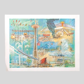 1962 Seattle World's Fair Birdart Studios Poster