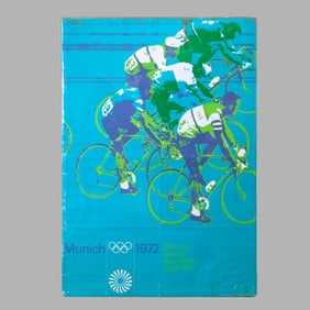 Vintage 1972 Munich Olympic Games Poster 33x47"