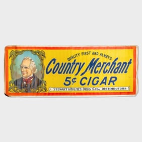 Antique Cigar Lithograph Sign / Poster on Linen