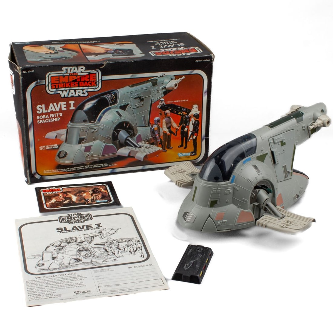 1981 Kenner Empire Strikes Back Slave 1 in Box: 1981 Kenner Star Wars Empire Strikes Back Slave 1 in Box with manual