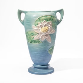 Large Roseville Pottery White Lily Vase 83-15"