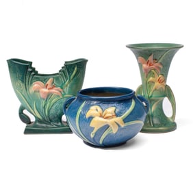 Roseville Pottery Zephyr Lily Pot & Vases