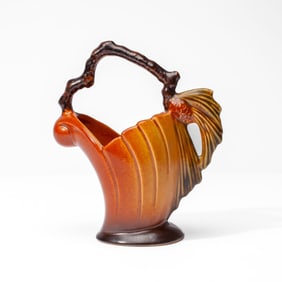 Roseville Pottery Pinecone Handled Basket 408-6