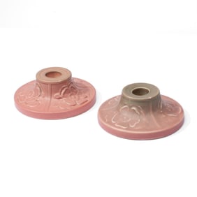 1920 & 1921 Rookwood Pottery Candleholders