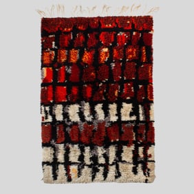Mid-Century Scandinavian Rya Shag Wool Rug