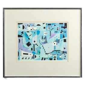 James Akins Geometric Abstract Watercolor