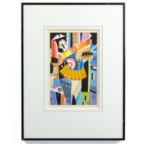 James Akins Geometric Abstract Watercolor