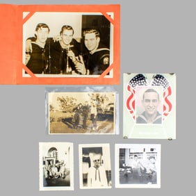 Reverse Painted Glass Frame / Navy Photographs