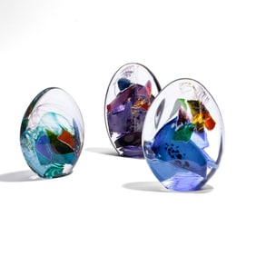 Eric Brakken Art Glass Paperweight Sculptures
