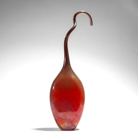 Stretched Neck Studio Art Glass Vase 1999
