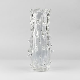 Brutalist Glass Vase / Barovier Mugnoni Style