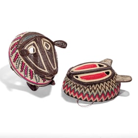 Embera Wounaan Panama Basket Masks Jaguar & Sheep